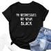 Womens Funny Letter Print 'On Wednesday We Wear Black' Tee Shirt - Black, Medium - Buy Online on GoSupps.com