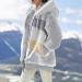 Buy Hanxiulin Women's Fleece Plush Winter Jacket - Warm Fluffy Zippered Coat Windproof 4XL Gray | International Shipping Available - Buy Online on GoSupps.com