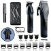 Multi-Speed Clipper Set | 20-Piece Men's Grooming Kit | T-Blade King Clipper & Rechargeable Hair Trimmers | Metal Grip & Carbon Steel Blades - Buy Online on GoSupps.com