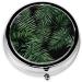 Banana Leaf Green Round Pill Box - 3 Compartment Mini Decorative Travel Organizer for Medicine & Vitamins - Buy Online on GoSupps.com