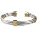 Sabona Trio Cable Magnetic Wristband, Stainless/Gold Magnetic Bracelet, X-Large, 7.5 X-Large Silver/Gold
