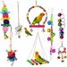 Esrise bird toys for birds cake stuff birds wood Bell Haning toys for conures nymphensittiche love birds small parlor parlor finches (multicolor-a)