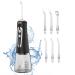 Water Flosser Portable Oral Irrigator for Teeth Cordless 300ML Pulse Flosser with 5 Modes &6 Replaceable Jet Tips IPX7 Waterproof USB Rechargeable for Home Travel (Black)