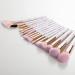 16PCs Premium Marble Makeup Brush Set - Synthetic Face Eye Lip Kits for Foundation, Powder, Eyeshadow - Pink - Buy Online on GoSupps.com