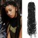 Aomig earthworm fake hair 21 PCs 18 inch Goddess gypsy braids extension wig hair expansion passion twists shark synthetic fiber hair parts for cosplay masquerade theme party black