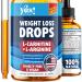 Weight Loss Drops - Natural Metabolism Booster & Appetite Suppressant - Made in USA - Diet Drops with Garcinia Cambogia  L-Arginine & L-Glutamine  2 Fl Oz