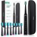 Sonic Toothbrush Sonic Electric Toothbrush Initio Sonic Toothbrush 5 Cleaning Programs with Travel Case Included 8 Replacement Toothbrush Heads Rechargeable IPX7 Waterproof 2 Minutes Smart Timer 1 count (Pack of 1) Gloss Black