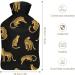 Cheetah Hot Water Bottle with Plush Cover | Soft Hand Warmer for Adults & Kids | 26.5x15.3cm | International Shipping Available - Buy Online on GoSupps.com