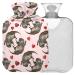 Naanle heart Otter hot water bottle with reference transparent bag hot water bottle 2l large hot hot water bottle for bed handfoot heat pain relief heat and cold therapy