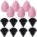 14Pcs Powder Puff &Makeup Blending Sponge  WSYUB Professional Beauty Makeup Set- 6Pcs Pink Makeup Blender Tear-drop Shape  6Pcs Black Triangle Velvet Powder Puff with 2Pcs Mini Pure Cotton Makeup Pad