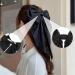 BAIYSFFG Big Bow Hair Clips with Long Silky Satin 2PCS Solid Color French Barrette Simple Hair Fastener Accessories for Women Girls Black - Buy Online on GoSupps.com