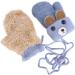 Infant Toddlers Winter Mittens | Cute Cartoon Gloves for Baby Girls Boys 0-3 Years | Plush Padded Knitted Mittens - Light Blue - Buy Online on GoSupps.com