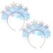 RmKbe 2 Pieces Snowflake Headband Adult Teens Tinsels Headband Glitter Christmas Snowflake Headband Winter Snow Hair Hoop for Christmas Party Hair Accessories