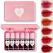 6 Colors Lip Tint Stain Set Korean Plumping Lip Gloss Watery Lip Stain Multi-use for Mini Liquid Lipstick & Cheek Tint Non-Sticky & Long Lasting Vivid Color Pink box