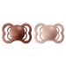 BIBSS Supreme Schnuller 2-Pack | BPA-Free Silicone Pacifiers for 0-6 Months - Made in Denmark | Woodchuck/Blush - Buy Online on GoSupps.com