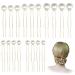 Pearls hairpins wedding hairpins 18 pieces of hairpins rhinestone bride wedding flower hairpins wedding hair jewelry bridal beads hairdressing hair access