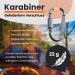 Premium 80mm D-Shaped Screw Carabiner Set with Suspension Lock Durable Aluminum Hook for Camping & Hiking - Silver - Buy Online on GoSupps.com