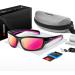 Rivbos RB831/RB832 Polarized Sunglasses - Lightweight TR90 Cycling & Sports Glasses for Men & Women | UV400 Protection for Hiking Running Golf & Fishing - Black & Pink - Buy Online on GoSupps.com