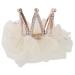 Uonlytech Strass Crown hair clip for girl princess crown hair pin crystal tiara bobby pins princess tiara hair clasp for children beige