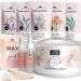 Tress Wellness Waxing Kit for Brazilian Wax - Easy to Use - For Sensitive Skin - Digital Display Flower Watercolor White