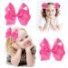 Sibba 6 Inch Ribbon Hair Bows Clips Barrettes Set - Bright Pink Cheerleading Hairpin for Girls | Valentines Day Hair Accessories - Buy Online on GoSupps.com