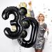 Black Digital Number 30 Balloons Set - Unique 30th Birthday Decorations for Men and Women | Includes Happy Birthday Balloons and Confetti - Buy Online on GoSupps.com