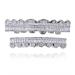 2023 Hip Hop Teeth Grillz 18K Gold Plated Gold Inlay Iced Out Zirconia Letter Baguette Edition Top Model Jewelry Silver Set