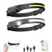 MOYASIBB Led Headlamp Rechargeable 2 Pack 230 Wide Beam Headband Light Motion Sensor Head Lamps for Adults Strip Cob Bright Headlamp Pro Head Light Flashlight for Outdoor Camping Working Black-2 Pack