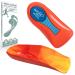 Correct-Position Orthotic Insoles: Plantar Fasciitis Relief | 3/4 Length | Arch Support for Overpronation & Flat Feet - Reduce Heel Knee & Back Pain | Men Women Kids Running | 1 Pair Red Foam+orange Fabric Women 4-8 / Men 5-7