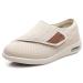 MFAJDHS Men's Diabetic Shoes for Men Extra Wide Width Lightweight Adjustable Closures Walking Sneakers with Air Cushion for Elderly Swollen Feet 8 Wide Beige