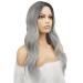 Fine Long Curly Ombre Gray Wig - 55 cm Synthetic Middle Parting for Women | Perfect for Parties & Daily Wear - Buy Online on GoSupps.com