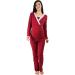 Maternity Nursing Pyjamas Set with Lace - Wine Red XL, Long Sleeve Sleepwear for Pregnancy and Breastfeeding - Buy Online on GoSupps.com