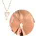Kuaiyiju Vintage Trailer Necklace - Long Chain Jewelry for Women | Elegant Princess Neck Band & Collarbone Chain for Weddings & Parties | Birth Gold Finish - Buy Online on GoSupps.com