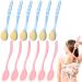 12 Pieces Bath Brush with Bristles for Women Shower Long Handle Back Scrubber Body Brush with Soft Bristle Wet or Dry Brushing for Women Girl Skin Back Exfoliating Body Bath  Pink and Blue