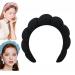 Sponge Spa Headband for Women | Terry Cloth Hair Band for Skincare & Makeup Removal - Black - Buy Online on GoSupps.com
