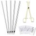 100 Pcs Ear Nose Piercing Needles Body Piercing Needles Mix Size 12G 14G 16G 18G 20G Stainless Steel Piercing Jewelry Kit and 1 Pcs Slotted Locking Pennington Forceps for Kit Supplies (Needle Style)