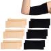 Cooraby 6 Pair Arm Slimming Shaper Wrap, Arm Compression Wrap Sleeve Sport Fitness Arm Shapers, Elastic Arm Shapers for Flabby Arms Tone Shape (Black/Beige)