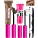 Waterproof Tinted Brow Gel Kit-Brunctte Thickening Eyebrow Mascara Gel & Clear Setting Brow Glue Brow Filler Dye Brow Lift Fast Sculpt Long Lasting Eye Makeup for Women Light Medium Dark Brown-Set 06 06# Brunctte