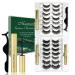 Rechoo Magnetic Eye Lashes Kit 14 Pairs Long and Thick Magnetic False Eyelashes with 3 Magnetic Eyeliner Reusable 3D Natural Magnetic False Eyelashes with Applicator Magnetic Lashes and Tweezers-B B-Long & Thick