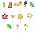 ALLY-MAGIC Tropical Cupcake Toppers Flamingo Cake Toppers Aloha Cupcake Picks Glitter Summer Hawaiian Cupcake Toppers Cake Decorations for Aloha Tropical Summer Party Y9XWYDGCP