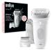 Braun Epilator Silk-épil 7 Hair Removal Device Women Shaver & Trimmer Wet and Dry Wide Head Ncludes Shaver Head and Trimmer Comb - Grey/Silver