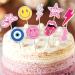 Whaline 40Pcs Preppy Pink Party Cupcake Toppers 10 Designs Paper Cake Decor Cute Cupcake Picks for Y2K Bachelorette Birthday Party Supplies Photo Booth Props - Buy Online on GoSupps.com