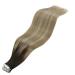 Buy Youngsee 60cm Balayage Real Hair Tape Extensions - Dark Brown Ombre Seamless Remy Hair 50g #4/16 - Buy Online on GoSupps.com