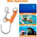 Pluzluce Scuba Diving Reef Hook with 47 Line & Swivel Stainless Steel Clip for Drift Diving & Underwater Activities - Buy Online on GoSupps.com