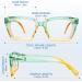 Amorays Oversize Square Reading Glasses for Men & Women - Vintage Anti-Blue Light +2.00 Presbyopia Readers - Zipper Spring Frame in Yellowish Green - Buy Online on GoSupps.com