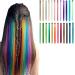 Colored clip in hair extensions Rainbow Straight Hair Extensions Clip 21 inch multi-colored heat-resistant highlight hair parts Cospaly Fashion Synthetic Hair Extensions for women girls