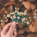 IYOU Pearl Bridal Hair Comb Green Crystal Wedding Side Combs Leaf Headpiece Prom Guest Bride Hair Accessories for Women