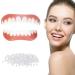Fake Teeth  2 Pcs Cosmetic Teeth  Comfort Upper and Lower jaw Denture  Protect Your Teeth  Regain Confident Smile
