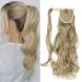 Ponytail Extension Wrap Around Long Straight Curly Clip in Ponytail Hair Extensions for Women Brown Black Blonde Hairpiece 17"-Curly Ash Blonde mix Bleach Blonde Ash Blonde mix Bleach Blonde 17 Inch