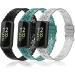 Nigaee Lace Silicone Bands Compatible with Fitbit Inspire 3-Inspire 2-Inspire HR-Inspire Adjustable Breathable Replacement Straps Soft Slim Silicone Wristbands - 3 Pack - Black-Gray-Pine Green
